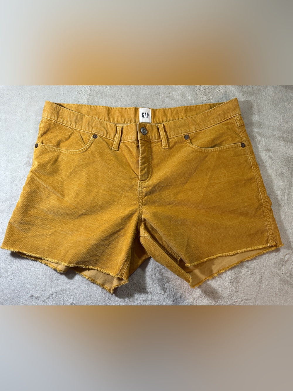Gap Mustard Corduroy Shorts Size 14